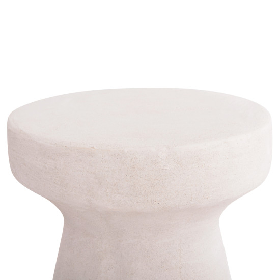 Σκαμπο στρογγυλο σειρα santorini hm18057 πολυρητινη σε υπολευκο χρωμα φ32x46υεκ. **