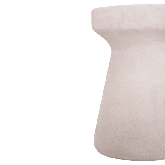 Σκαμπο στρογγυλο σειρα santorini hm18057 πολυρητινη σε υπολευκο χρωμα φ32x46υεκ. **