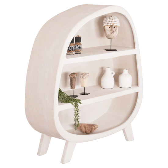 Ραφιερα σειρα santorini hm18060.01 mdf σε υπολευκο χρωμα 120x38x133υεκ. **