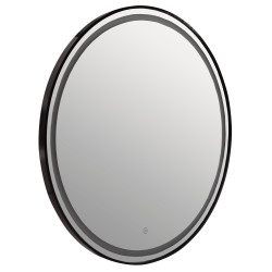 Καθρεπτησ τοιχου στρογγυλοσ rounder hm4503.01 αλουμινιο σε μαυρο-φωτισμοσ led φ80εκ. **