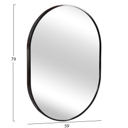 Καθρεπτησ τοιχου σειρα archer hm4500.01 πλαισιο οβαλ αλουμινιου μαυρο 59x79υεκ **