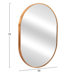 Καθρεπτησ τοιχου σειρα archer hm4500.30 πλαισιο οβαλ αλουμινιου χρυσο 59x79υεκ **