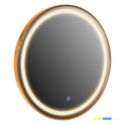 Καθρεπτησ τοιχου στρογγυλοσ rounder hm4503.30 αλουμινιο σε χρυσο-φωτισμοσ led φ80εκ. **