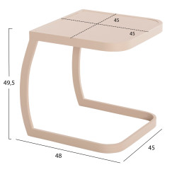 Βοηθητικο τραπεζι ξαπλωστρασ rickon hm6324.04 αλουμινιο σε σαμπανι 45x48x49,5υεκ **