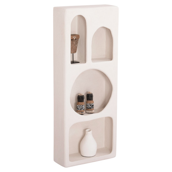 Ραφιερα τοιχου σειρα santorini hm18069 mdf σε υπολευκο χρωμα 47,5x18x120υεκ. **