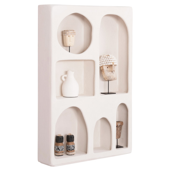 Ραφιερα-κομμο σειρα santorini hm18059 mdf σε υπολευκο 80x18x120υεκ. **