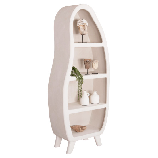 Ραφιερα σειρα santorini hm18067 mdf σε υπολευκο χρωμα 80x38x196υεκ. **