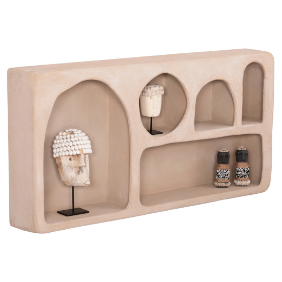 Ραφι τοιχου σειρα santorini hm18063.02 mdf σε καφε 120x18x60υεκ. **