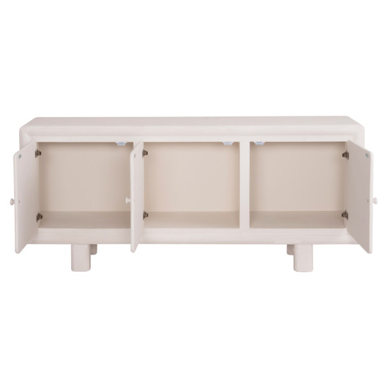 Μπουφεσ σειρα santorini hm18068 mdf σε υπολευκο χρωμα-3 πορτεσ 140x38x64υεκ. **