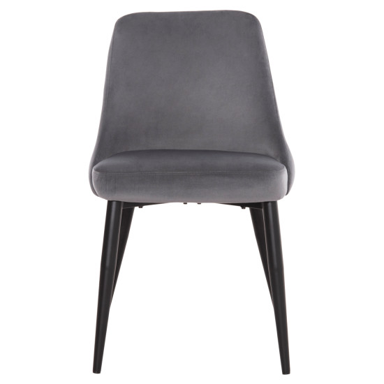 ΚΑΡΕΚΛΑ SERENITY HM8527.11 ΒΕΛΟΥΔΟ ΓΚΡΙ ΜΕ ΜΑΥΡΑ ΜΕΤΑΛΛΙΚΑ ΠΟΔΙΑ 51x54x83,5Υεκ. - 2τεμ **