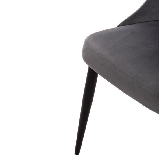ΚΑΡΕΚΛΑ SERENITY HM8527.11 ΒΕΛΟΥΔΟ ΓΚΡΙ ΜΕ ΜΑΥΡΑ ΜΕΤΑΛΛΙΚΑ ΠΟΔΙΑ 51x54x83,5Υεκ. - 2τεμ **