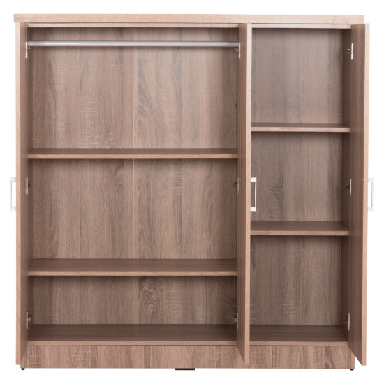 Ντουλαπα 3φυλλη με ραφια fuento hm2482.01 sonama oak μελαμινη 120-116x40x123,5υεκ. **