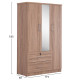 Ντουλαπα με καθρεφτη & συρταρια jarry hm2485.11 sonama oak μελαμινη 119x48x183υεκ **