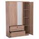 Ντουλαπα με καθρεφτη & συρταρια jarry hm2485.11 sonama oak μελαμινη 119x48x183υεκ **