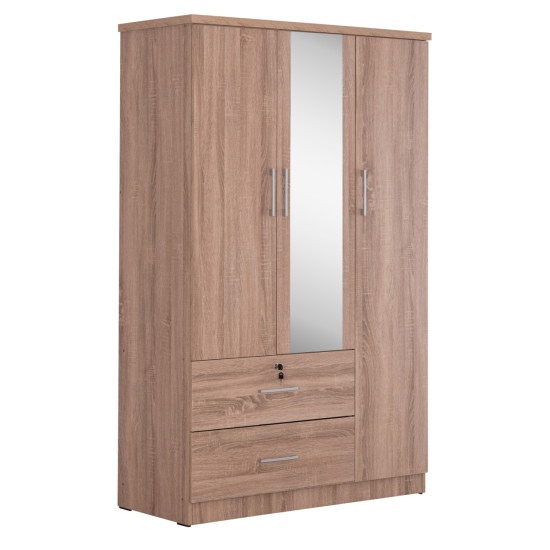 Ντουλαπα με καθρεφτη & συρταρια jarry hm2485.11 sonama oak μελαμινη 119x48x183υεκ **