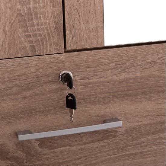 Ντουλαπα με καθρεφτη & συρταρια jarry hm2485.11 sonama oak μελαμινη 119x48x183υεκ **