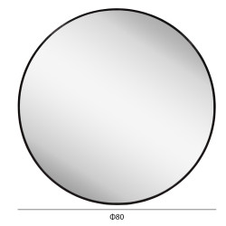 Καθρεπτησ τοιχου σειρα archer hm4498.01 πλαισιο στρογγυλο αλουμινιου μαυρο φ80εκ **
