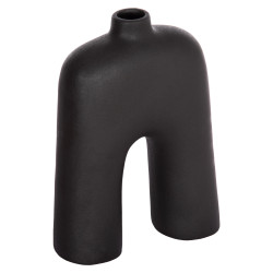 Επιτραπεζιο κεραμικο διακοσμητικο σειρα isil hm4599.02 μαυρο ματ 22x8x29υεκ **