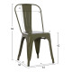 Καρεκλα μεταλλικη melita-pro hm8641.43 σε dark olive green 43x50x82υεκ. **