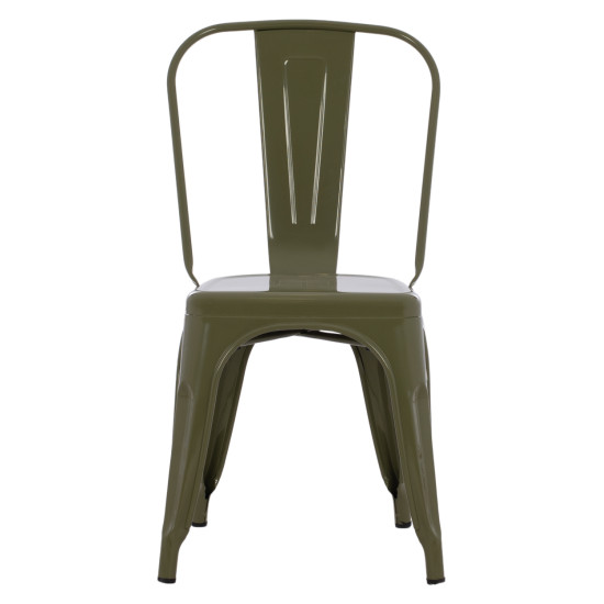 Καρεκλα μεταλλικη melita-pro hm8641.43 σε dark olive green 43x50x82υεκ. **