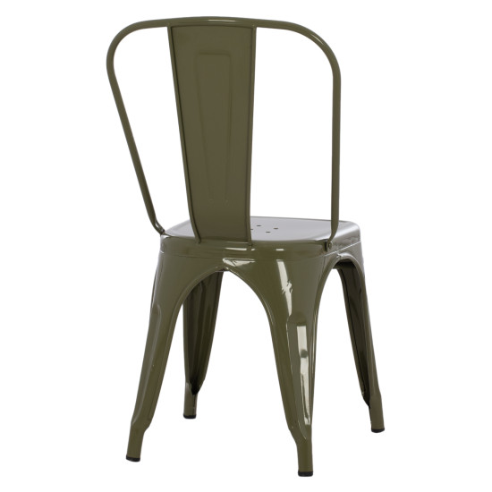 Καρεκλα μεταλλικη melita-pro hm8641.43 σε dark olive green 43x50x82υεκ. **