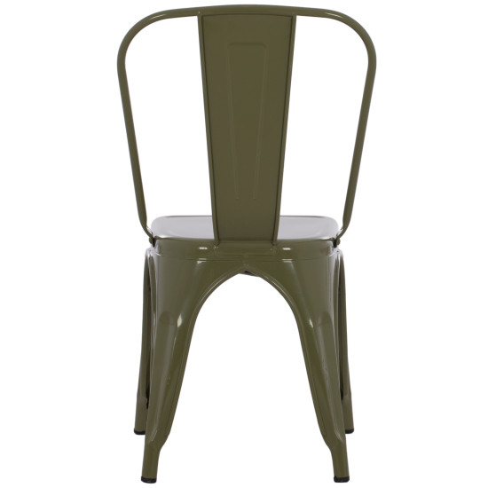 Καρεκλα μεταλλικη melita-pro hm8641.43 σε dark olive green 43x50x82υεκ. **
