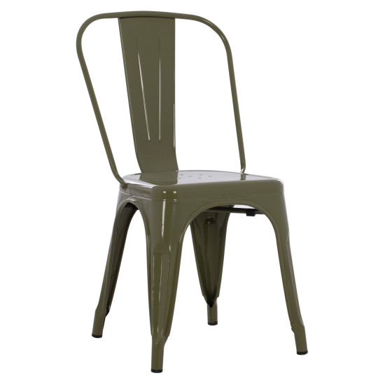Καρεκλα μεταλλικη melita-pro hm8641.43 σε dark olive green 43x50x82υεκ. **