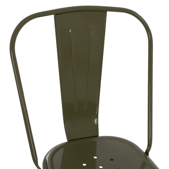 Καρεκλα μεταλλικη melita-pro hm8641.43 σε dark olive green 43x50x82υεκ. **