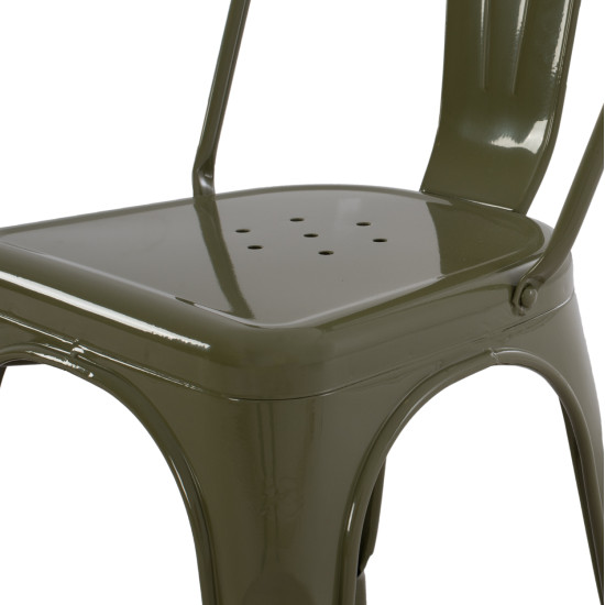 Καρεκλα μεταλλικη melita-pro hm8641.43 σε dark olive green 43x50x82υεκ. **