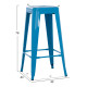 Σκαμπο μπαρ μεταλλικο melita-pro hm8642.48 σε μπλε 43x43x78υεκ. **