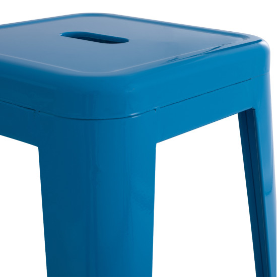 Σκαμπο μπαρ μεταλλικο melita-pro hm8642.48 σε μπλε 43x43x78υεκ. **