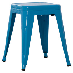 Σκαμπο μεταλλικο melita hm0096.48 σε μπλε χρωμα 37x37x45υεκ. **