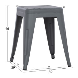 Σκαμπο μεταλλικο melita hm0096.50 σε γκρι ματ χρωμα 37x37x45υεκ. ** Σκαμπο μεταλλικο melita hm0096.50 σε γκρι ματ χρωμα 37x37x45υεκ. **