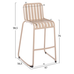 Σκαμπο μπαρ αλουμινιου rachel hm6341.04 σαμπανι 59,5x55x101υεκ. **