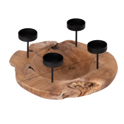 Επιτραπεζιο κηροπηγιο/bowl fran hm4390 ξυλο τεακ-μεταλλο 30x30x7-15υεκ. **