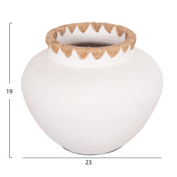 Διακοσμητικο βαζο renton(s) hm4735 τερακοτα λευκη-πλεξη ψαθασ στο στομιο φ23x19υεκ ** Διακοσμητικο βαζο renton(s) hm4735 τερακοτα λευκη-πλεξη ψαθασ στο στομιο φ23x19υεκ **