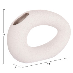 Επιτραπεζιο κεραμικο διακοσμητικο ellipto hm4645.01 υπολευκο κρυσταλλικο 23x8x16υεκ **