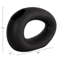 Επιτραπεζιο κεραμικο διακοσμητικο ellipto hm4645.02 μαυρο ματ 23x8x16υ εκ **