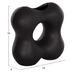 Επιτραπεζιο κεραμικο διακοσμητικο sebor hm4594.02 μαυρο ματ 18x9x18υεκ **