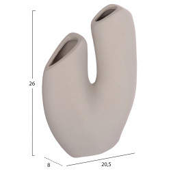 Επιτραπεζιο κεραμικο διακοσμητικο arken hm4619.03 γκρι ματ 20,5x8x26υεκ **