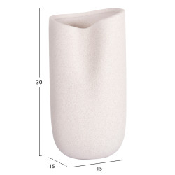 Επιτραπεζιο κεραμικο διακοσμητικο glaζε hm4607.01 υπολευκο κρυσταλλικο 15x15x30υεκ **