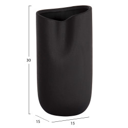 Επιτραπεζιο κεραμικο διακοσμητικο glaζε hm4607.02 μαυρο ματ 15x15x30υεκ **