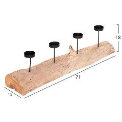 Επιτραπεζιο κηροπηγιο fran hm4391 ξυλο τεακ-μεταλλο 71x15x17υεκ. **