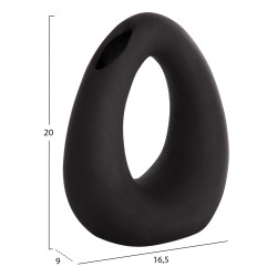 Επιτραπεζιο κεραμικο διακοσμητικο ellipto hm4644.02 μαυρο ματ 16,5x9x20υεκ **