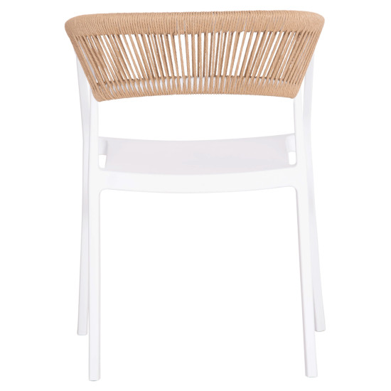 Πολυθρονα πολυπροπυλενιου bogi hm6240.01 λευκη με μπεζ σχοινι 55x53.5x74υεκ. ** Πολυθρονα πολυπροπυλενιου bogi hm6240.01 λευκη με μπεζ σχοινι 55x53.5x74υεκ. **