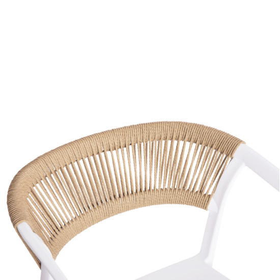 Πολυθρονα πολυπροπυλενιου bogi hm6240.01 λευκη με μπεζ σχοινι 55x53.5x74υεκ. ** Πολυθρονα πολυπροπυλενιου bogi hm6240.01 λευκη με μπεζ σχοινι 55x53.5x74υεκ. **