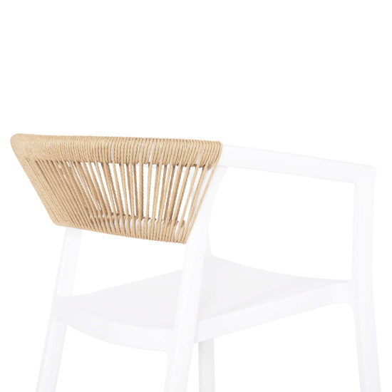 Πολυθρονα πολυπροπυλενιου bogi hm6240.01 λευκη με μπεζ σχοινι 55x53.5x74υεκ. ** Πολυθρονα πολυπροπυλενιου bogi hm6240.01 λευκη με μπεζ σχοινι 55x53.5x74υεκ. **