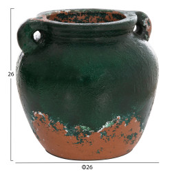 Διακοσμητικο βαζο hm4380 τερακοτα σε antique πρασινη αποχρωση φ26χ26yεκ. **