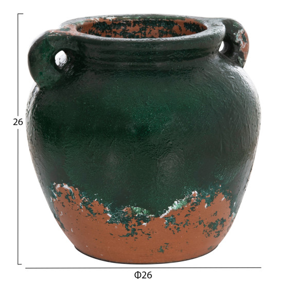 Διακοσμητικο βαζο hm4380 τερακοτα σε antique πρασινη αποχρωση φ26χ26yεκ. ** Διακοσμητικο βαζο hm4380 τερακοτα σε antique πρασινη αποχρωση φ26χ26yεκ. **