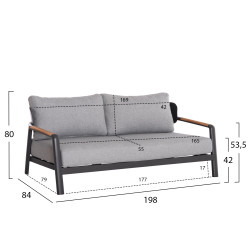 Σετ σαλονι εξ.χωρου 4τμχ elara ημ6195.01 γκρι αλουμινιο & olefin-teak φυσικο ** Σετ σαλονι εξ.χωρου 4τμχ elara ημ6195.01 γκρι αλουμινιο & olefin-teak φυσικο **